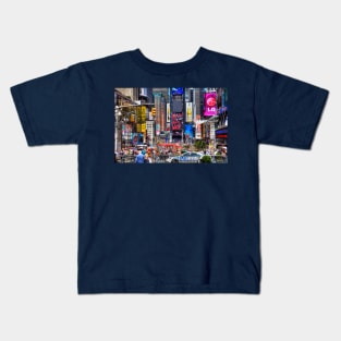 Busy Times Square New York City Kids T-Shirt